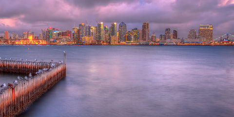 Downtown San Diego Sunset w/Piling